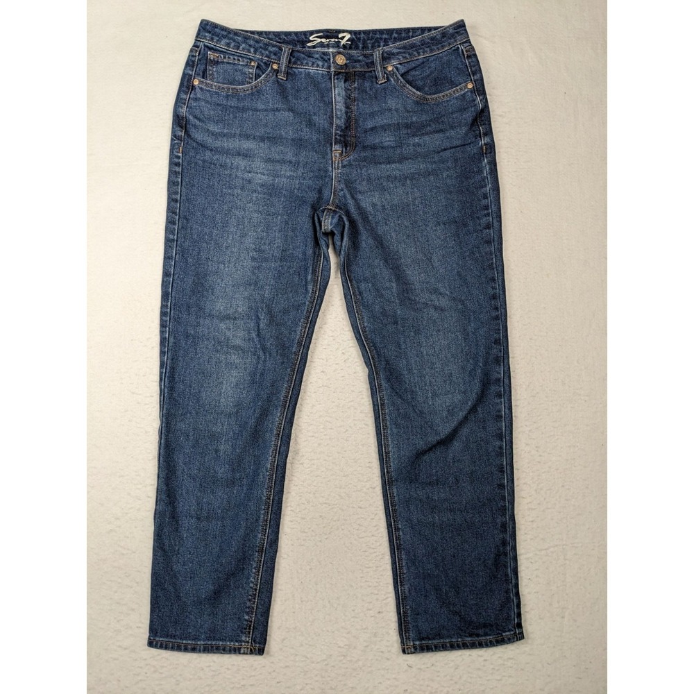 Seven7 Slim Jeans Denim Womens Size 12 Straight Blue